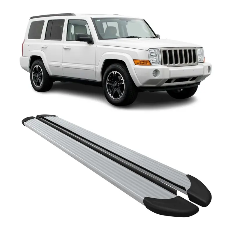 2005–2010 Jeep Commander Xk / 2004–2011 Grand Cherokee Wk Polished Silver Running Boards 1