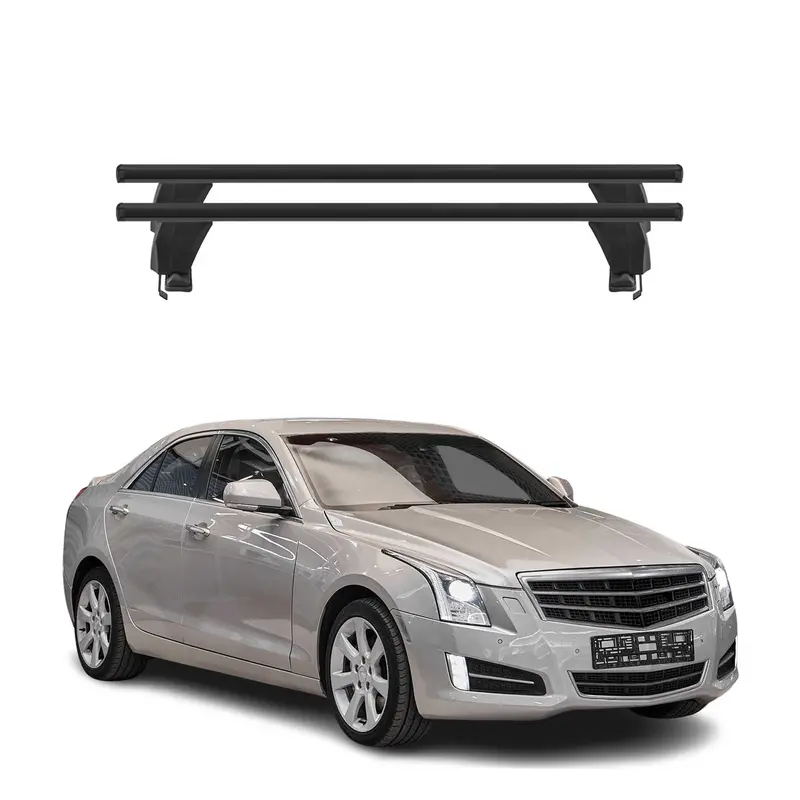 2013–2019 Cadillac Ats Sedan Roof-Mount Luggage Carrier – Black Crossbars (2-Piece) 1
