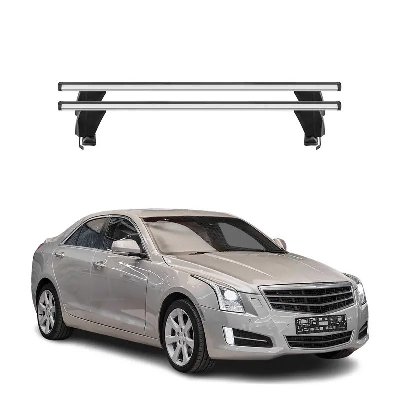 2013–2019 Cadillac Ats Sedan Roof Rack Crossbars – Silver Aluminum (2-Piece) 1