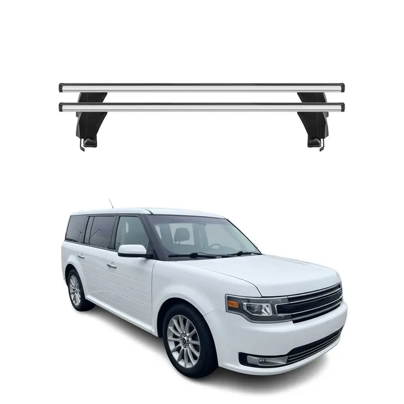 2013–2019 Ford Flex Roof Rack Crossbars – Silver Aluminum 1