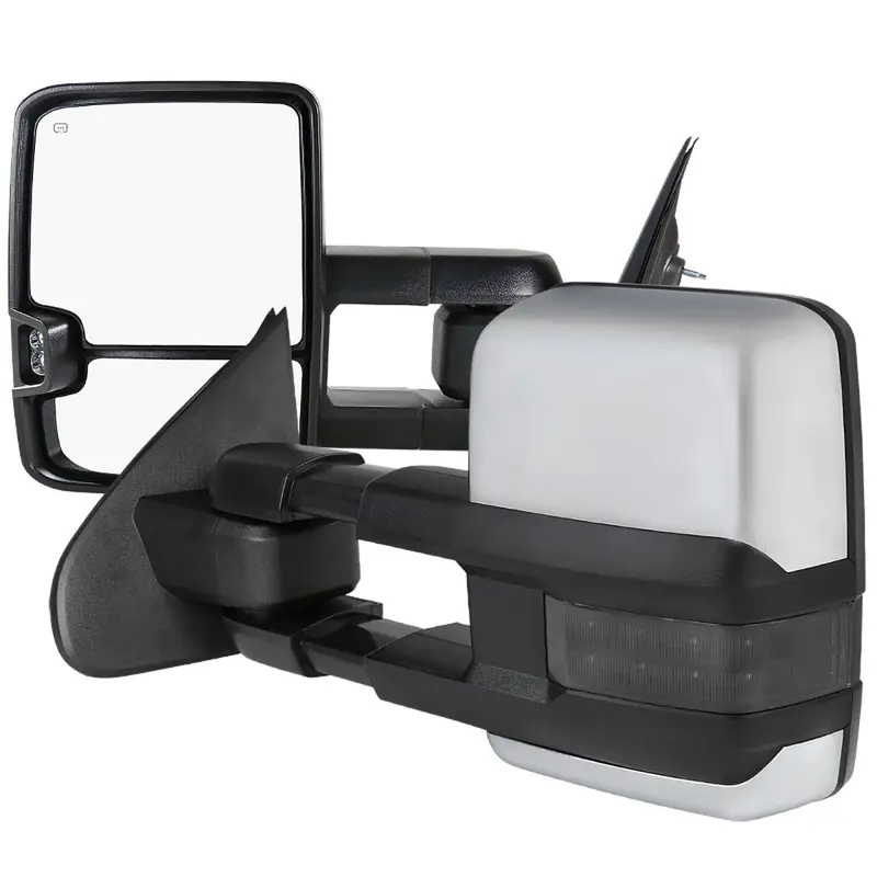 2014–2018 Chevrolet Silverado & Gmc Sierra Heated Chrome Towing Mirrors — Smoke Lens 1