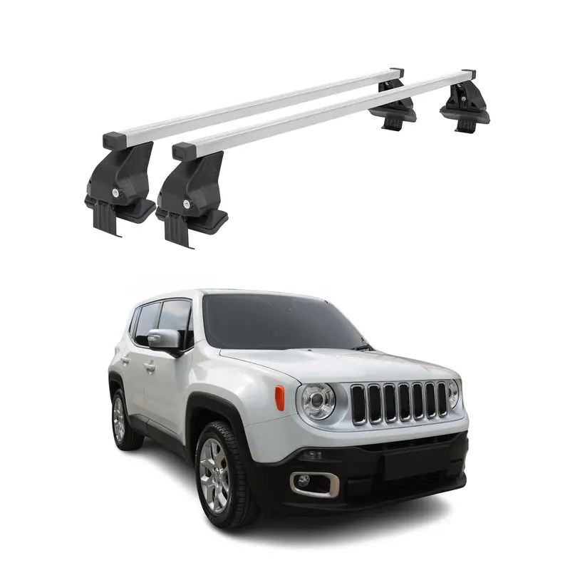 2015–2023 Jeep Renegade Silver Cross Bars For Roof Racks 1