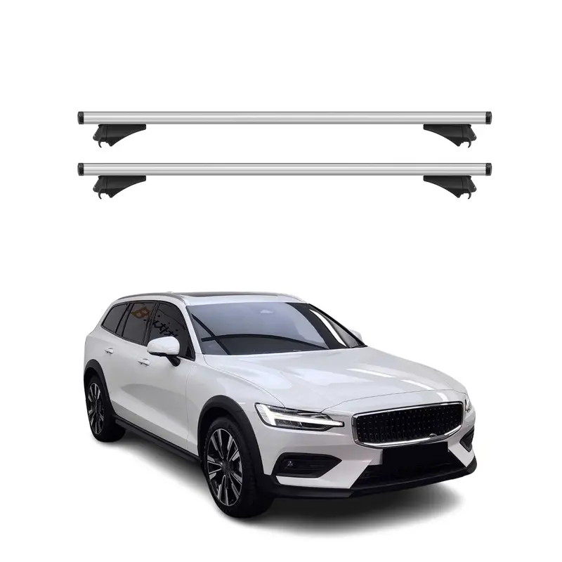 2015–2024 Volvo V60 Cross Country Roof Rack Cross Bars – Silver Aluminum Load Rails 1