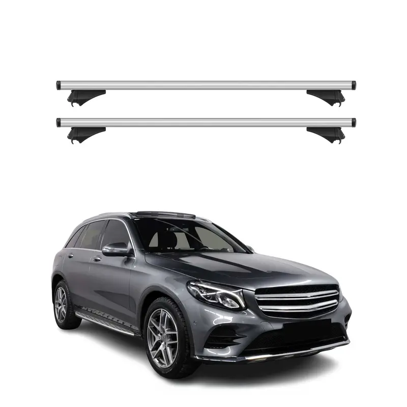 2016–2019 Mercedes-Benz Glc-Class (X253) Roof Rack Cross Bars – Elegant Silver Aluminum Rails 1
