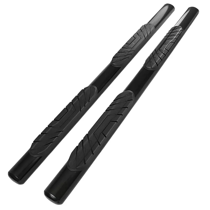 2019–2021 Chevrolet Silverado & Gmc Sierra 1500/2500 Double Cab 4-Inch Black Side Step Nerf Bars 1