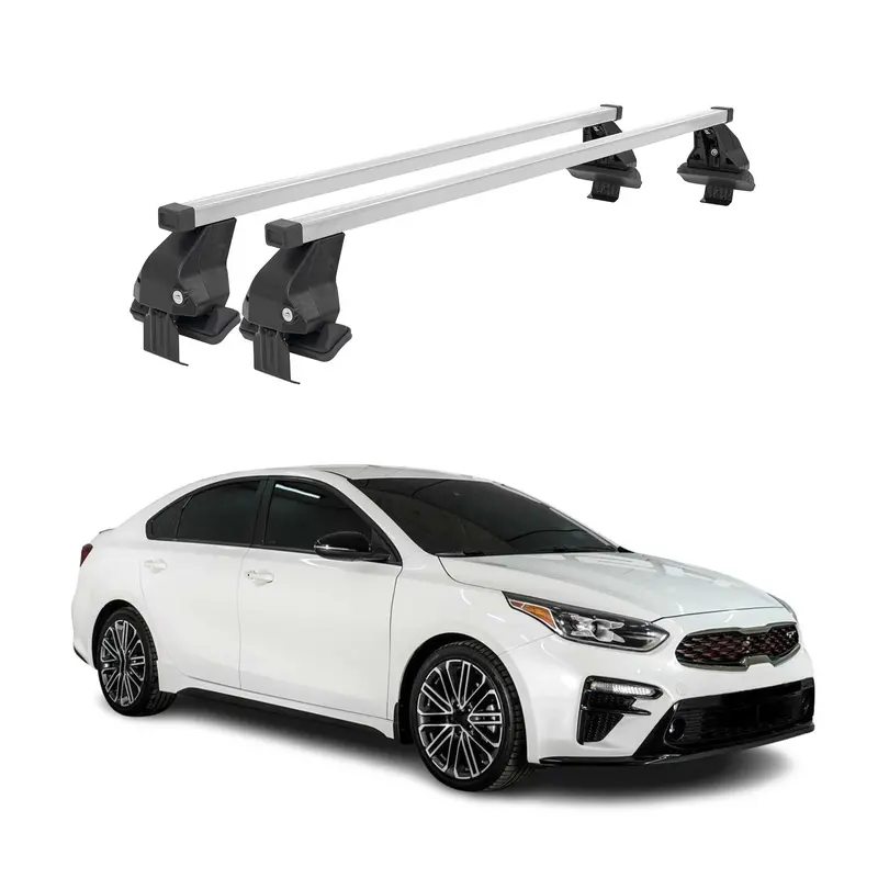 2019–2024 Kia Forte Sedan Silver Roof Cross Bars 1