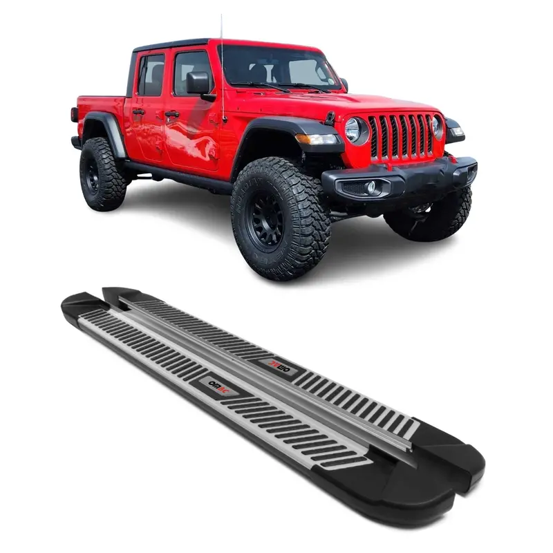 2020–2026 Jeep Gladiator Crew Cab Aluminum Side Steps – Nerf Bar Running Board Kit 1