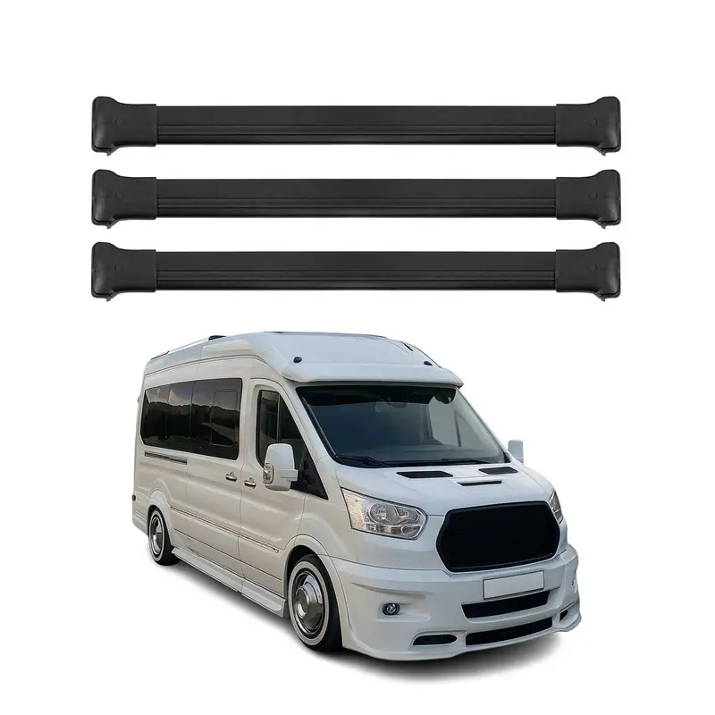 3-Piece Black Roof Rack Cross Bars For 2015–2026 Ford Transit 1