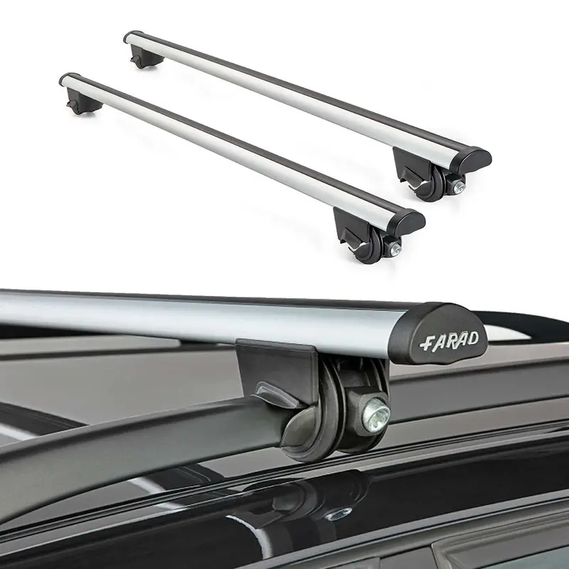 47.2-Inch Lockable Silver Aluminum Roof Rack Cross Bars (2-Piece Set) 1