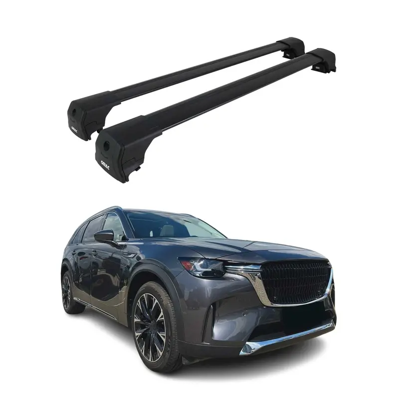 Aluminum Black Cross Bars With Luggage Carrier For 2024–2026 Mazda Cx-90 (2-Piece) 1