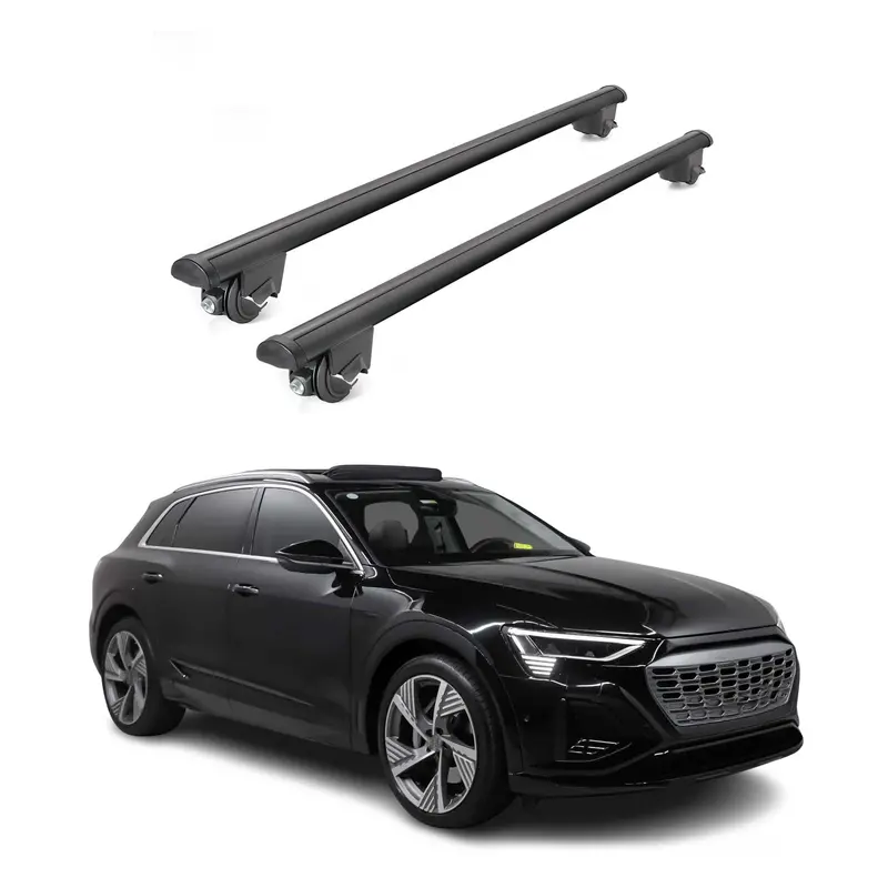 Audi Q8 E-Tron Roof Rack Crossbars – Black Aluminum Load Bars (2019–2026) 1