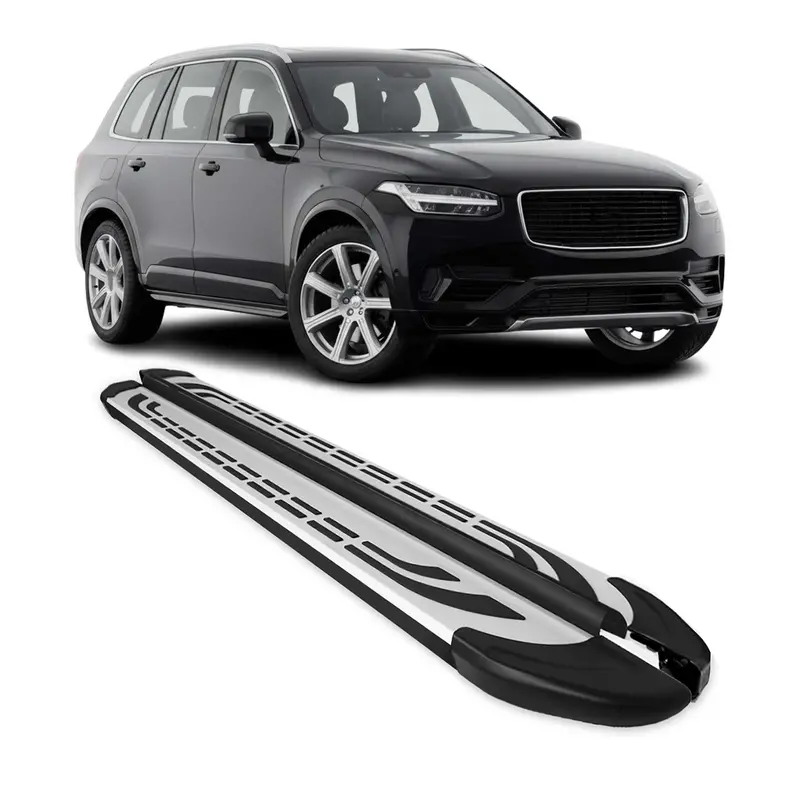 Bicolor Side Steps For Volvo Xc90 (2016–2026) – Silver And Black 1