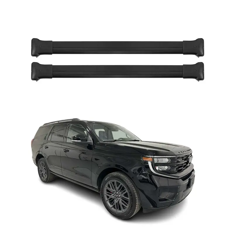 Black Aluminum Roof Rack Cross Bars For 2025–2026 Ford Expedition – 2-Piece Luggage Carrier 1