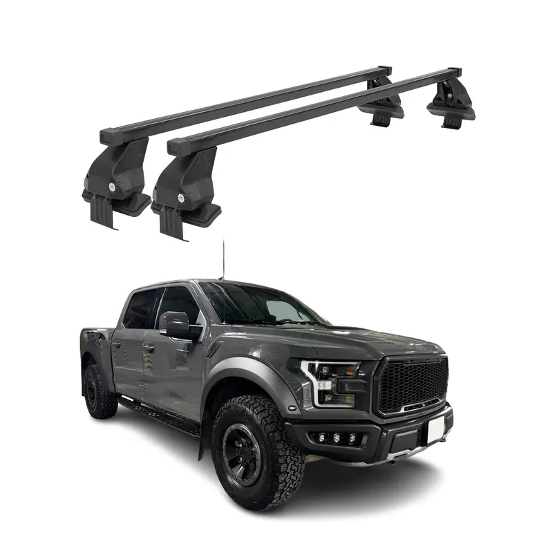 Black Cross Bars Compatible With 2015–2026 Ford F-150 Supercrew 1