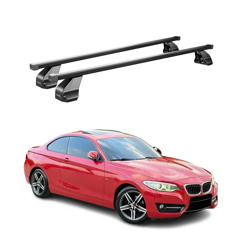 Black Roof Cross Bars Compatible With 2014–2021 Bmw 2 Series F22 Coupe 1