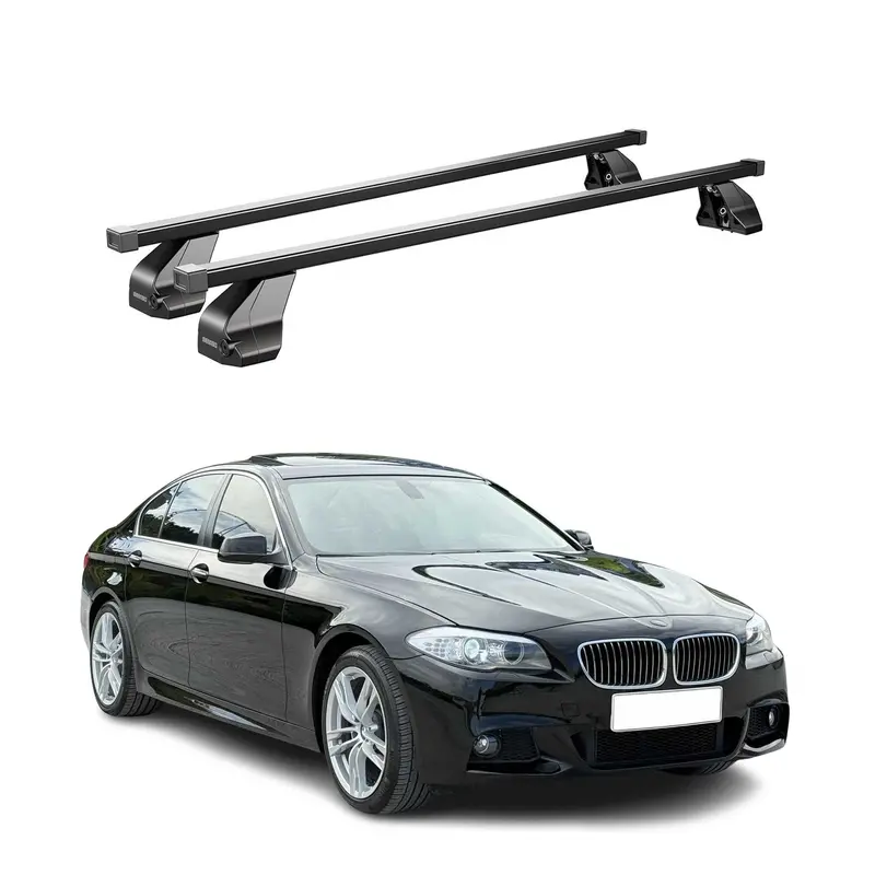 Black Roof Cross Bars Designed For 2011–2016 Bmw 5 Series F10 Sedan 1