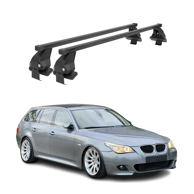 Black Roof Rack Cross Bars For 2006–2009 Bmw 5 Series (E61 Wagon) 1