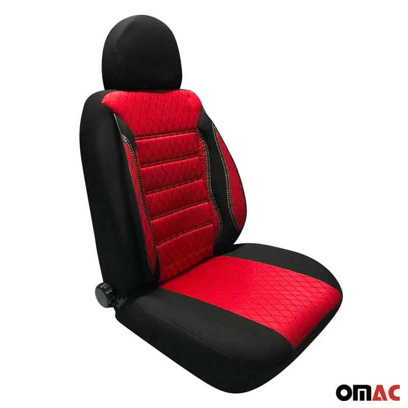 Breathable Black Front Seat Cover With Red Accents – Universal Fit For Pickup, Suv & Van 1