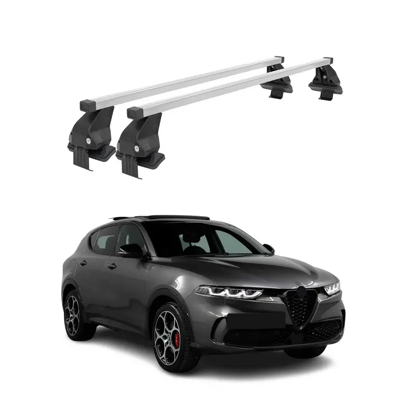Brushed Silver Roof Rack Cross Bars For 2023–2026 Alfa Romeo Tonale 1