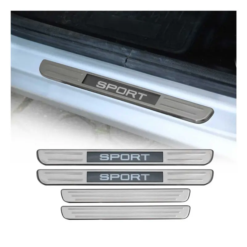 Brushed Stainless Steel Illuminated Door Sill Scuff Plates For Bmw – Silver, 4-Piece 1