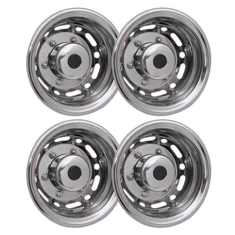 Chrome-Silver Gloss Dual Wheel Simulators For Chevrolet Express (16", Pair) 1