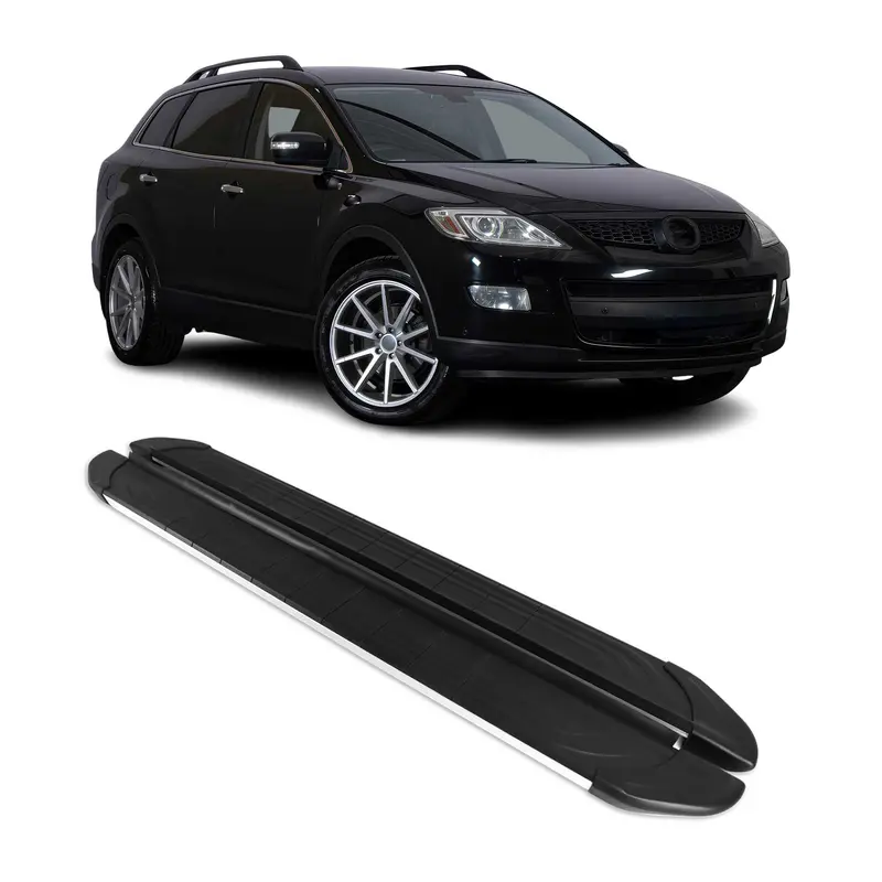Dual-Tone Silver & Black Running Boards For 2007–2015 Mazda Cx-9 1