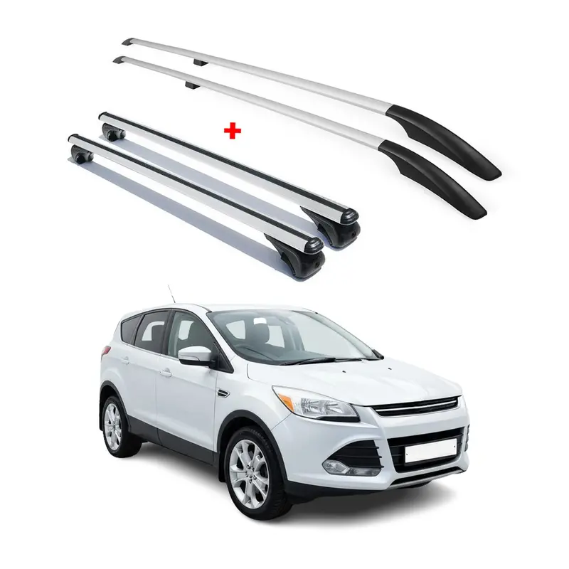 Ford Escape Roof Rack Rails (2013–2019) – Sleek Silver Cross Bar Mounting Kit 1