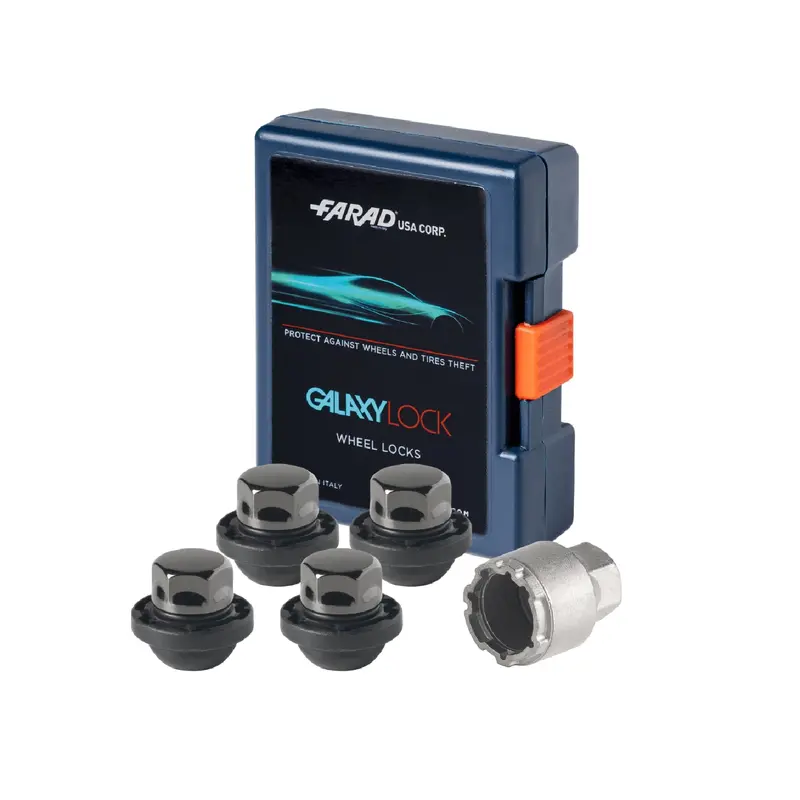 Gmc Canyon Wheel Lock Set – Black Chrome M14X1.5 Lug Nuts, 4-Lock Security Kit With Key 1
