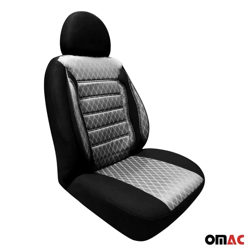 Gray-Black Polycotton Front Seat Covers – Universal Semi-Custom By Omac 1