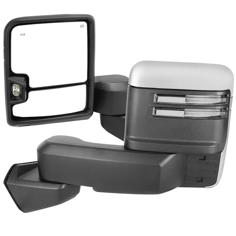 Heated Chrome Towing Mirrors With Clear Lens & Turn Signal For 2019–2022 Gmc Sierra 1500 1
