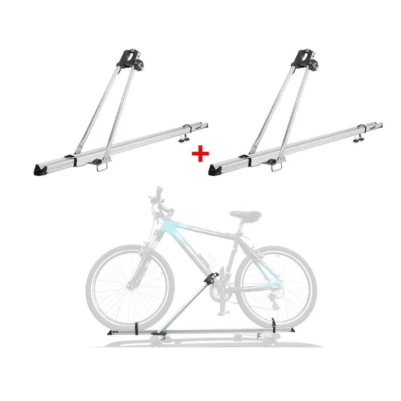 Heavy-Duty 2-Piece Aluminum-Steel Roof Bike Rack For Vehicles 1
