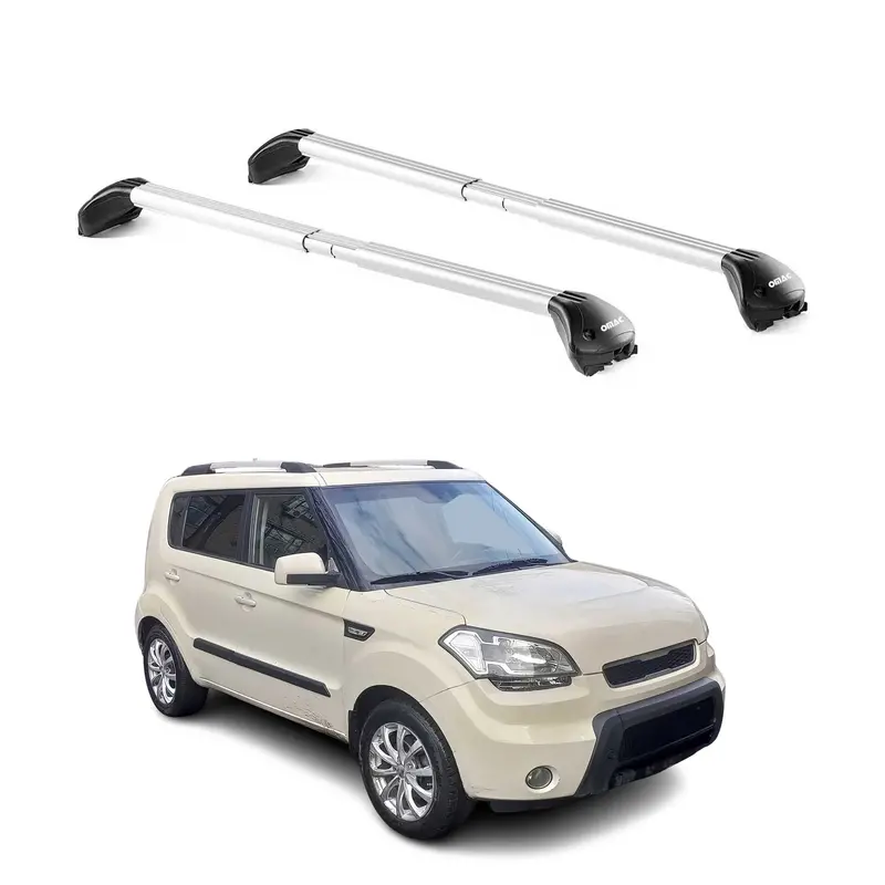 Kia Soul (2009–2013) Silver Roof-Mount Cross Bars 1