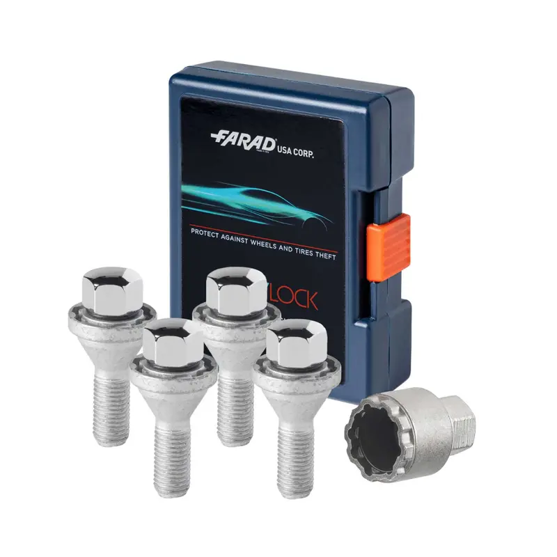 Lexus Is, F, Nx300 Wheel Lock Set – M14X1.25 Chrome-Plated Lug Bolts (4-Pack + 1 Key) 1