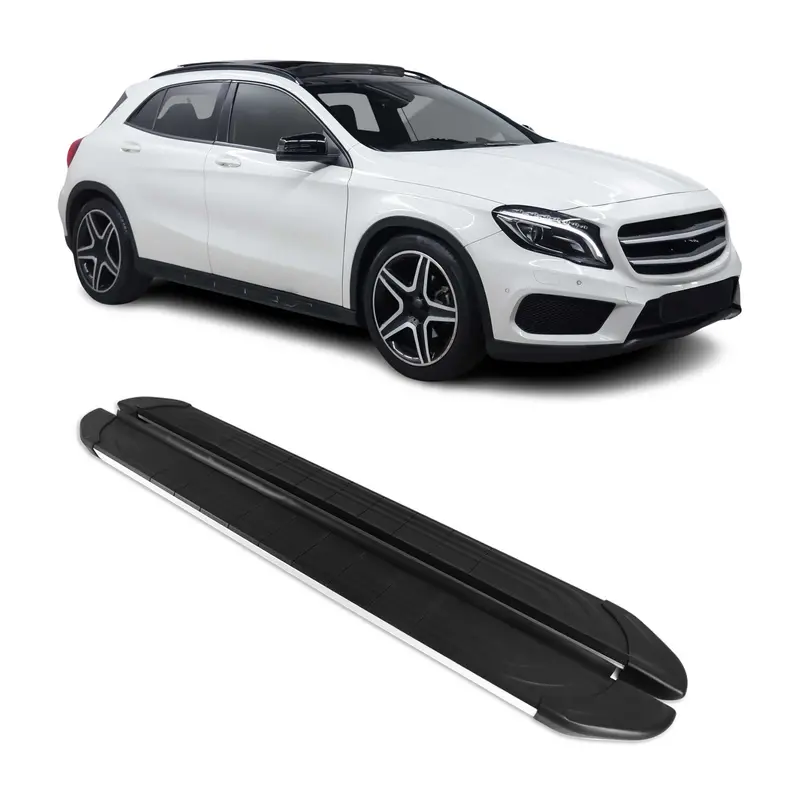 Mercedes Gla X156 Silver & Black Running Boards – Side Steps (2015–2019) 1