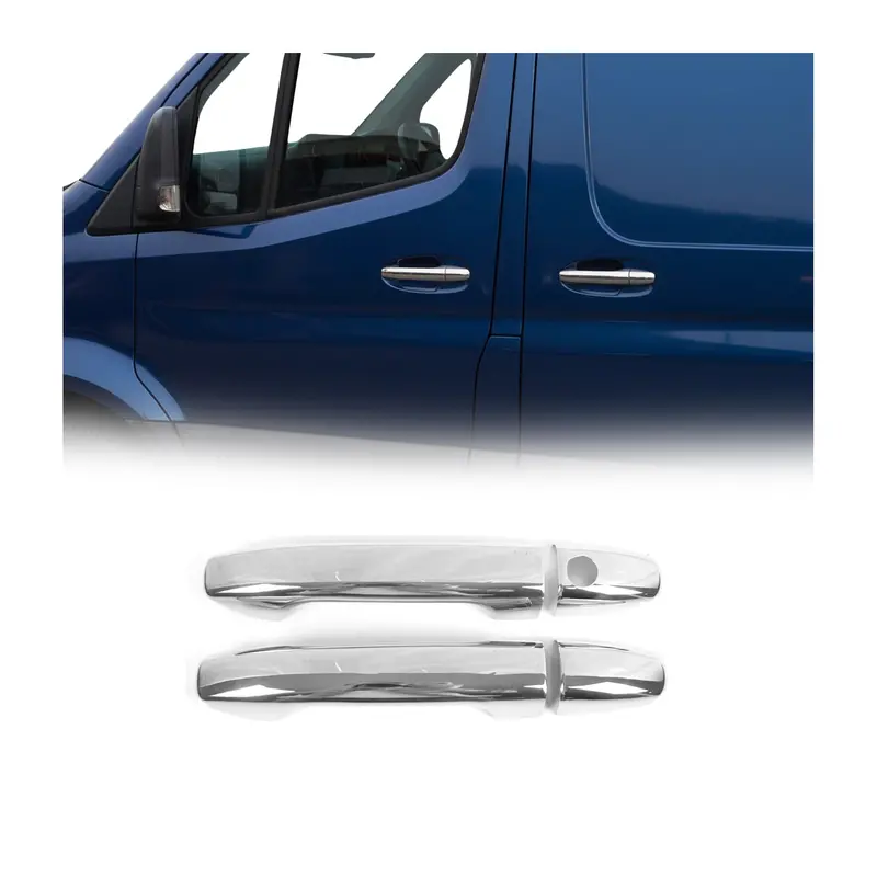 Mercedes Sprinter W907 Door Handle Trim – Chrome Stainless Steel Set (2019–2026, 4-Piece) 1