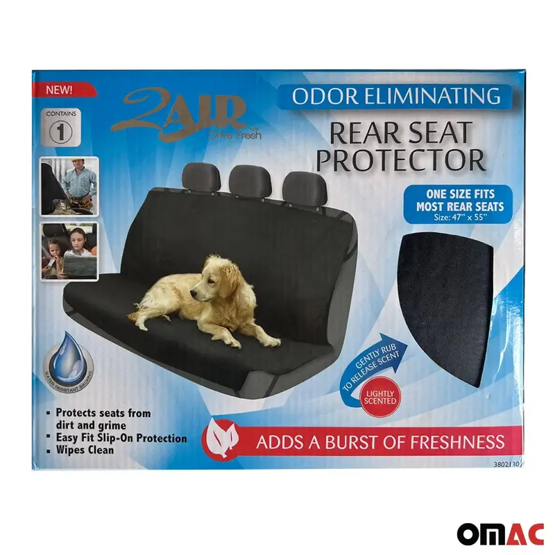 Odor-Resistant Black Pet Hammock – Rear Bench Seat Cover With Airflow Design 1
