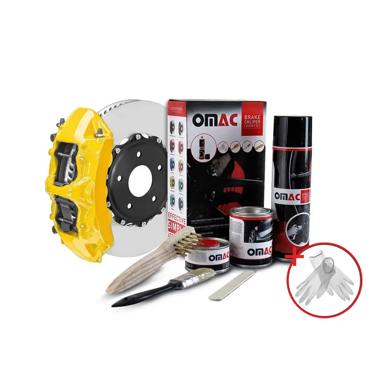 Omac High-Temp Epoxy Brake Caliper Paint Kit – California Yellow Gloss 1