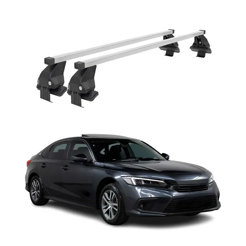 Premium Silver Aluminum Cross Bars For 2022–2026 Honda Civic Sedan & Hatchback 1