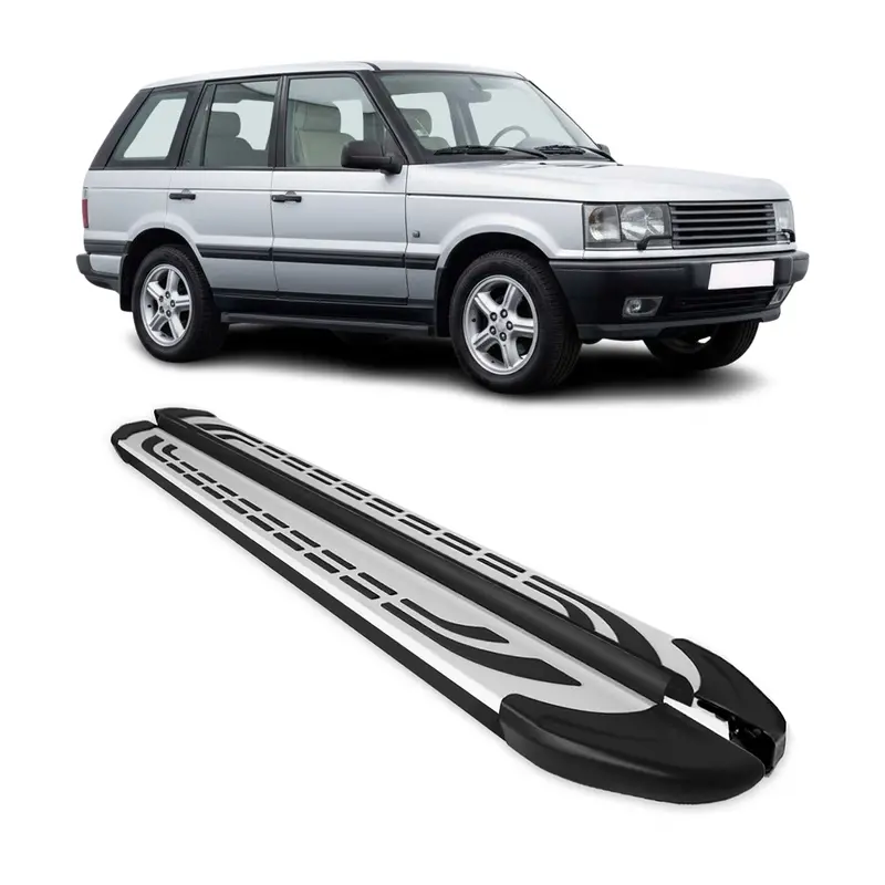 Silver & Black Side Steps For 1994–2002 Land Rover Range Rover (P38A) 1
