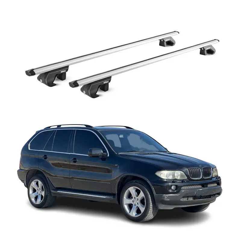 Silver Cross Bars Compatible With 2000–2013 Bmw X5 (E53 & E70) 1