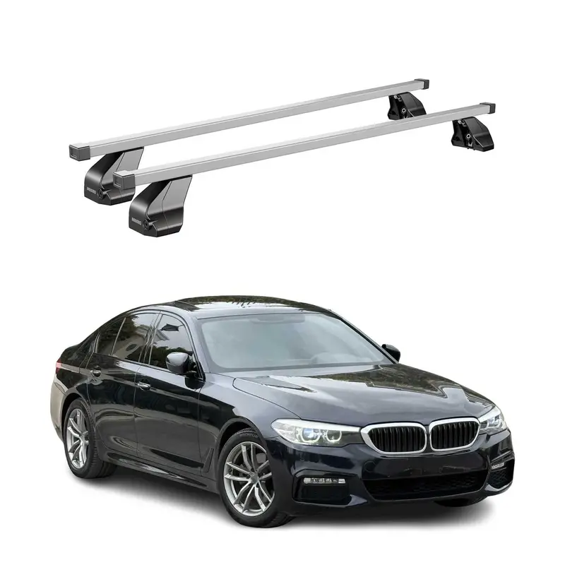 Silver Cross Bars Compatible With 2019–2024 Bmw 5 Series Sedan (G30) & M5 (F90) 1