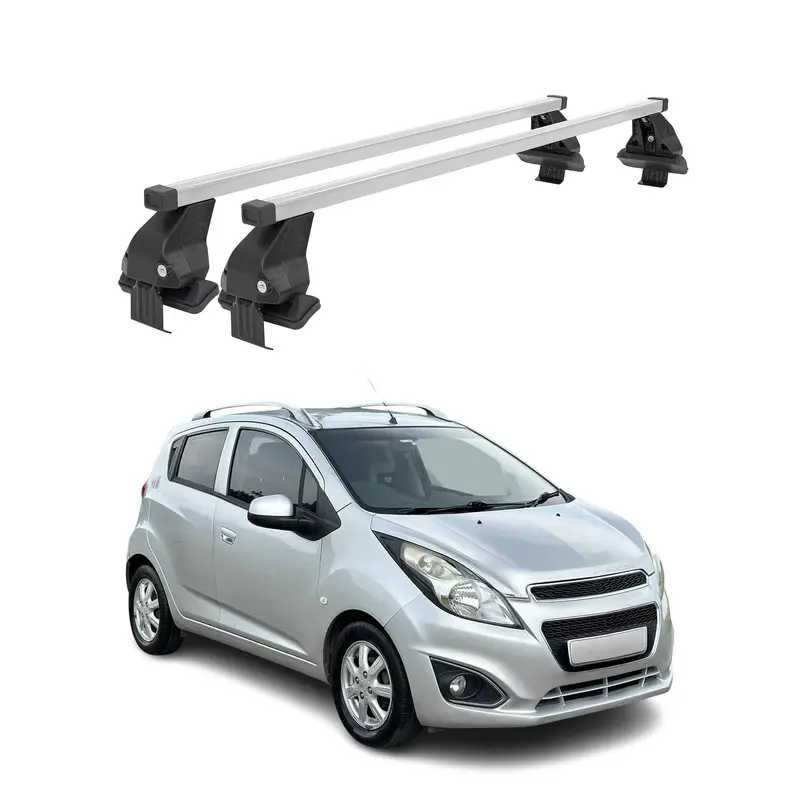Silver Roof-Mount Cross Bars Compatible With 2016–2022 Chevrolet Spark 1