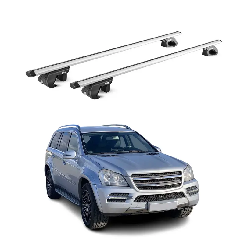 Silver Roof-Mount Cross Bars For 2007–2012 Mercedes-Benz Gl-Class (X164) 1