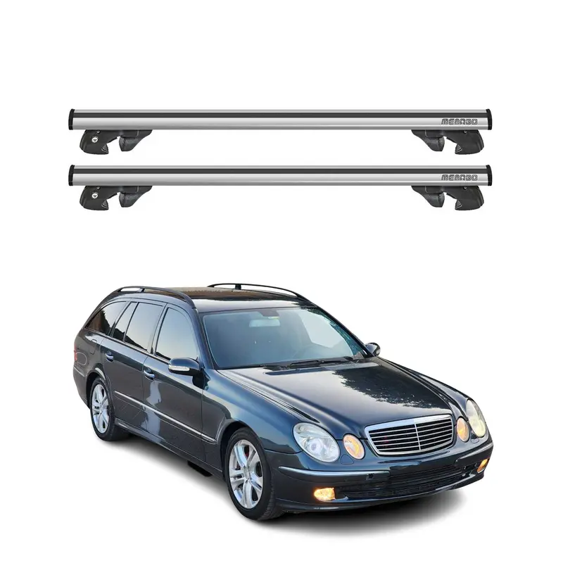 Silver Roof-Mount Crossbars For 2004–2009 Mercedes-Benz E-Class Wagon (S211) 1