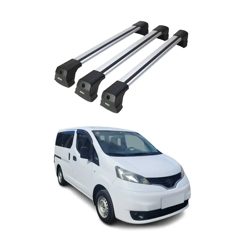 Silver Roof Rack Cross Bars – 3-Piece Set For 2015–2018 Chevrolet City Express 1