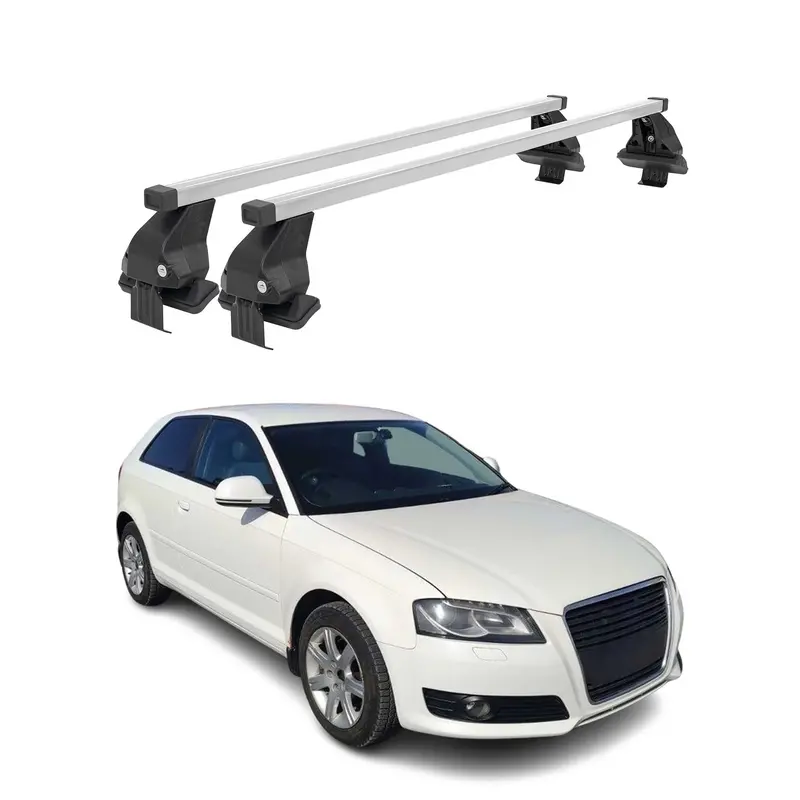 Silver Roof Rack Cross Bars For 2008–2013 Audi A3 1
