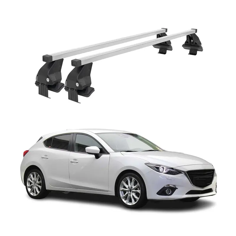 Silver Roof Rack Cross Bars For 2014–2018 Mazda 3 Hatchback 1