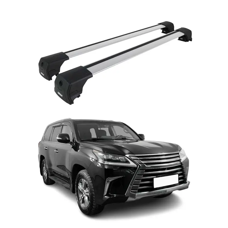 Silver Roof Rack Cross Bars For 2016–2021 Lexus Lx 570 1