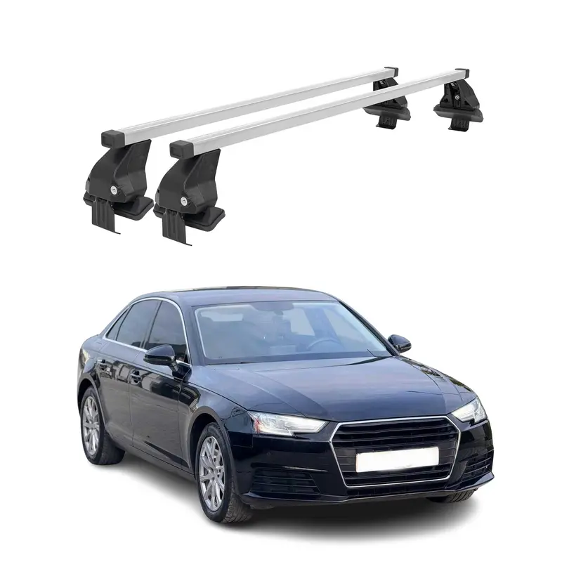 Silver Roof Rack Cross Bars For 2017–2024 Audi A4 Sedan 1