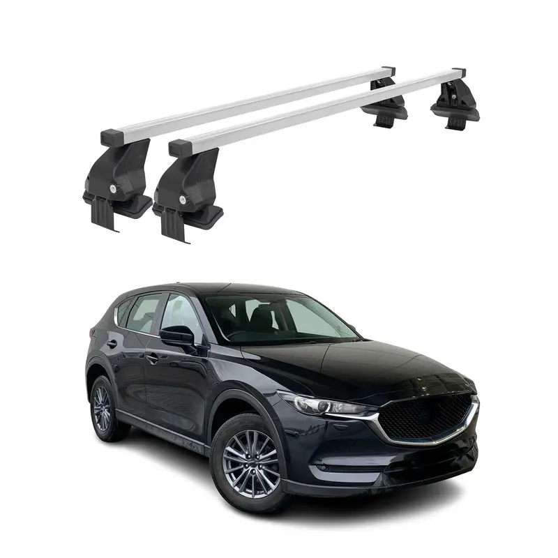 Silver Roof Rack Cross Bars For 2017–2025 Mazda Cx-5 (Second Generation) 1